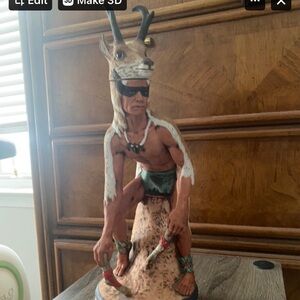 Native American Decanter with Deer Headdress